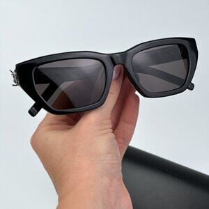 Saint Laurent SLM127/F 001 BRAND NEW Sunglasses Black Cat Eye Women